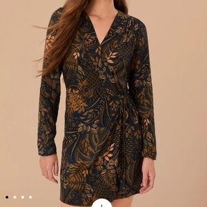 FARM Rio Teal Dotted Forest Lenzing Wrap Dress